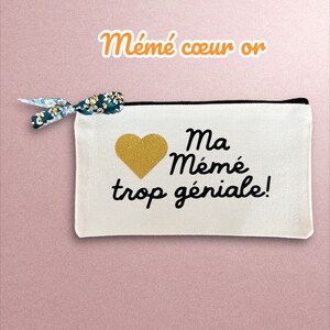 Trousse Fête des grands-mères / 20 cm 11 cm / Quantité limitée / Série limitée mémé cœur or