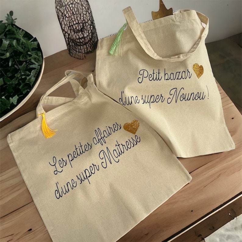 Tote Bag Personnalisé : Naturel, 38 cm x 42 cm, Cadeau Unique image 1