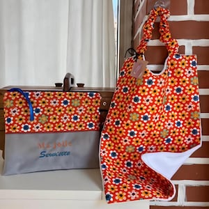 Ensemble trousse et serviette de cantine personnalisée – Enfant – École, crèche – Cadeau pratique & fait main