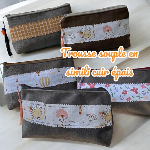 Faux leather pencil case sale