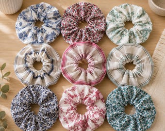 Elastico per capelli in cotone con stampa floreale - Accessorio per capelli 15 cm