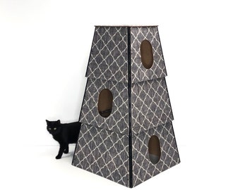 Pet Furniture | Cat House | Cat Tree House | Cat Play Furniture | Cat Condo | Multilevel Cat Tower | Scratching Post Furniture | TreSquare