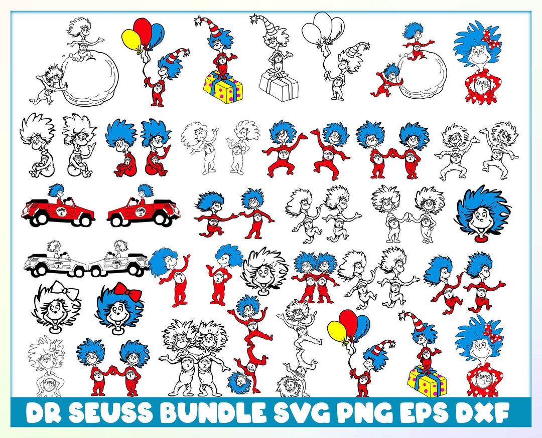 Dr. Seuss Svg Mega Bundle Cat in the Hat SVG Dr Seuss Hat - Etsy