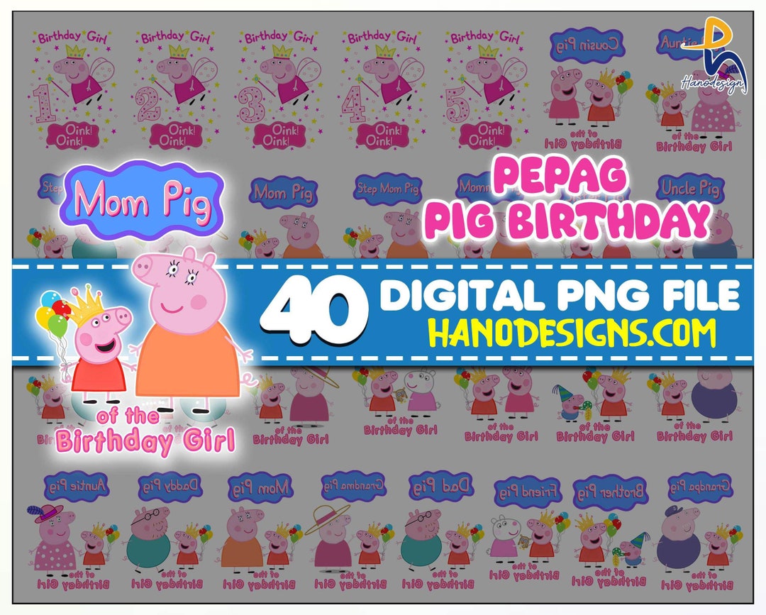 Peppa Pig Birthday Png Peppa Pig Princess Png Peppa Pig PNG - Etsy