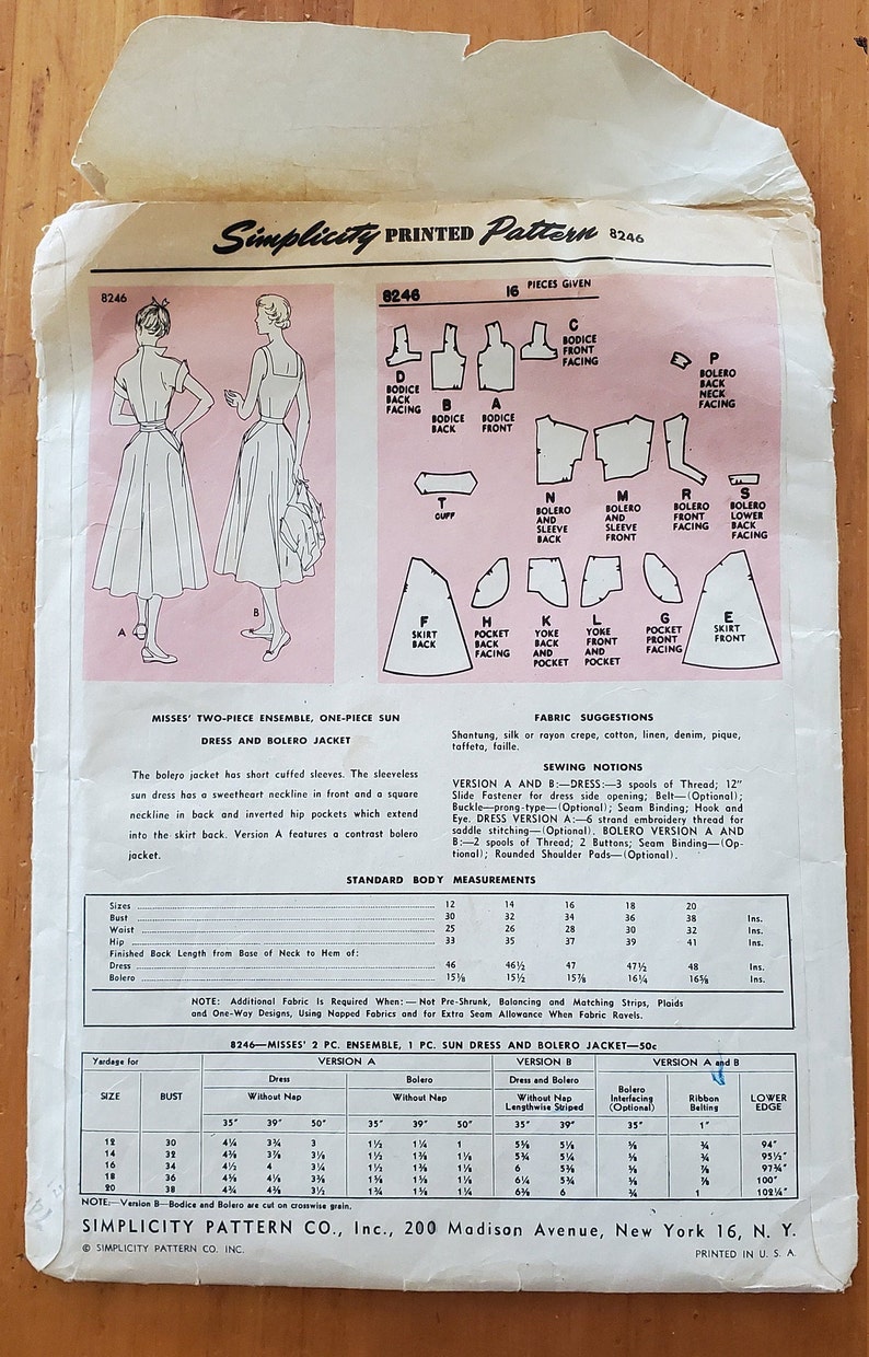 Vintage Simplicity Sewing Pattern | Etsy