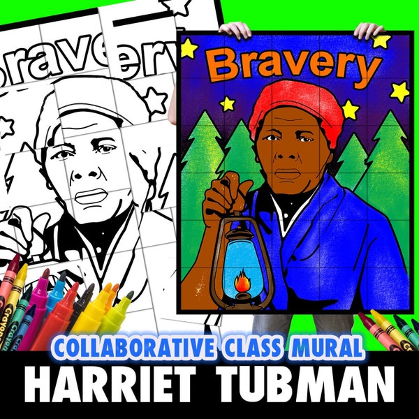 Harriet Tubman, Collaborative Group Mural, Project Resource, Black History Month, Women's History Month, African American, Instant Download