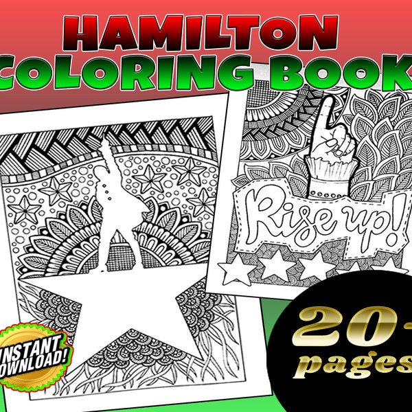 Hamilton Musical Coloring Book, Digital Download, Printable