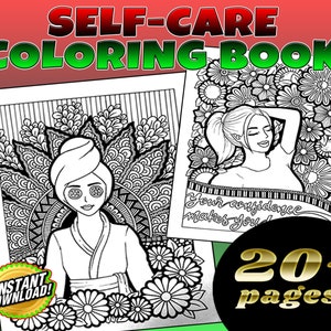Self Care Coloring Book, Digital Download, Printable