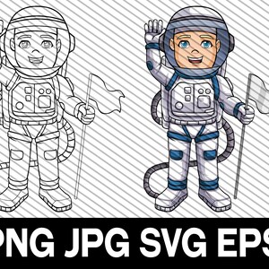 Astronaut Man, American Astronaut, SVG, DXF, cut file, Astronaut clipart, Space Science, Space clipart