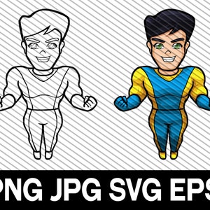 Superhero, Superhero clipart, PNG, SVG, DXF, Cut file