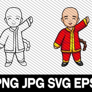 Chinese Man, Chinese Boy, Chinese Clipart, SVG, DXF, Cut file
