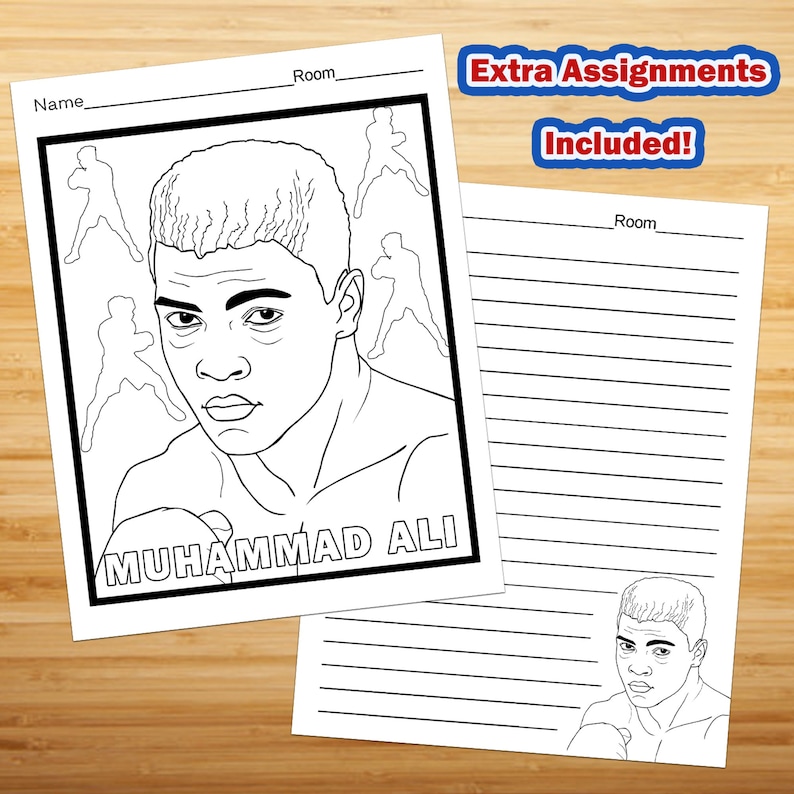 Muhammad Ali Coloring Pags Muhammad Ali Collaborative Mural: Black History Month Project (digital ...