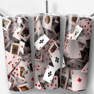 Karty do gry 3D Tumbler Wrap 20 oz Seamless Skinny Tumbler Karty do gry Sublimacja Wzory - Natychmiastowe cyfrowe PNG JPG Pobierz