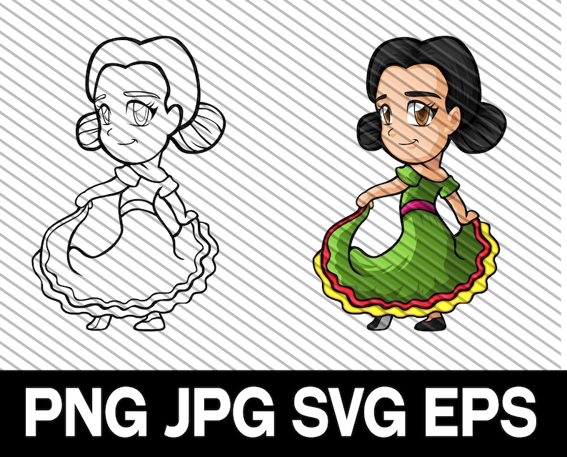 Mexican Girl Clipart, Mexican Girl, SVG, DXF, Cut File, Mexican - Etsy