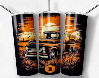 Classic Chevy Pickup Truck Tumbler Sublimation Design (Digital Download)