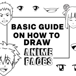How to Draw Anime Faces, kids printable worksheets, How-to-draw e-boo, cartoon character, classroom activity, kids activity, Manga