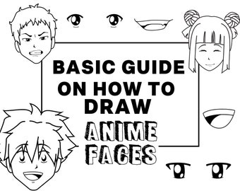 How to Draw Anime Faces: Kids Printable Worksheets (Digital Download)