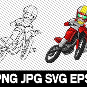 Motocross Clip Art, SVG, DXF, cut file, Motocross, Motocross Racing