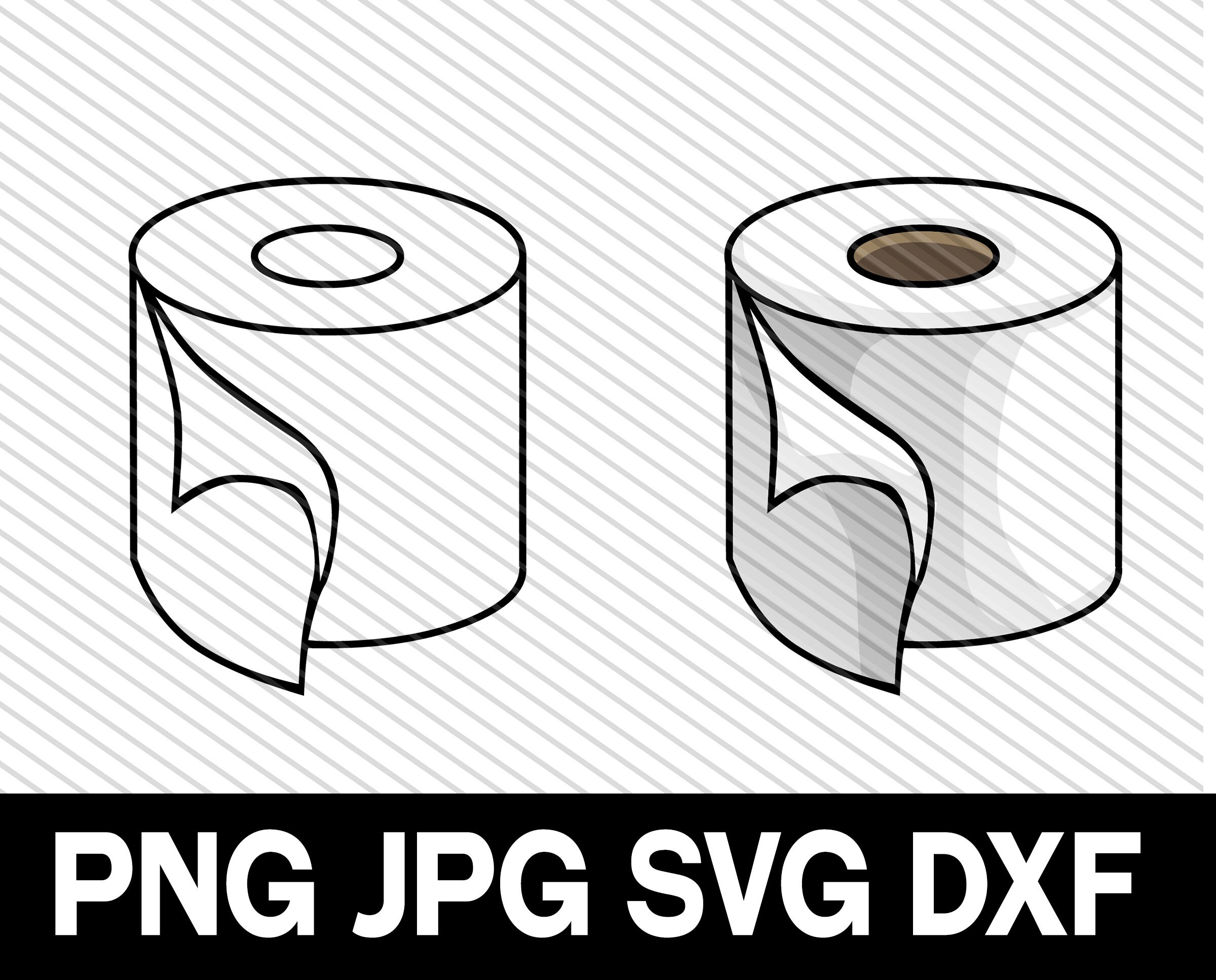 Toilet Paper Clip Art Cleaning Supplies SVG DXF Cut File Etsy