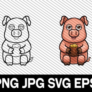 Pig, SVG, DXF, cut file, Pig Clipart, Pig Clipart PNG, Pig Clipart, Cute