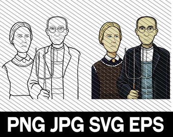 American Gothic, PNG, Clip Art, SVG, DXF, cut file, Gothic