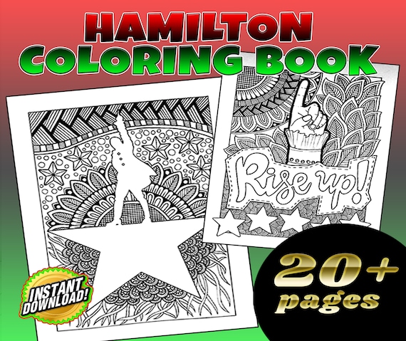 Hamilton Musical Coloring Book, Digital Download, Printable