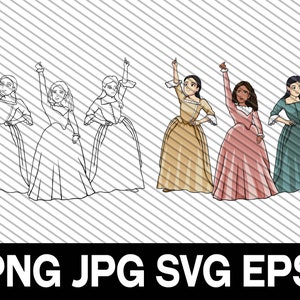 Hamilton Women, Clip Art, SVG, DXF, cut file, Hamilton PNG, Hamilton Musical