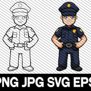 Politie, PNG, Klemkunst, SVG, DXF, knipdossier, Politieagent, PolitieUniform