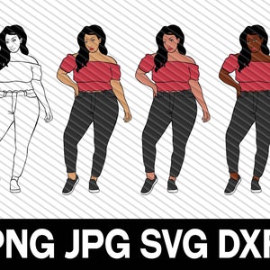 Curvy Women of Color SVG: Natural Hair, Melanin Art (Digital Download)