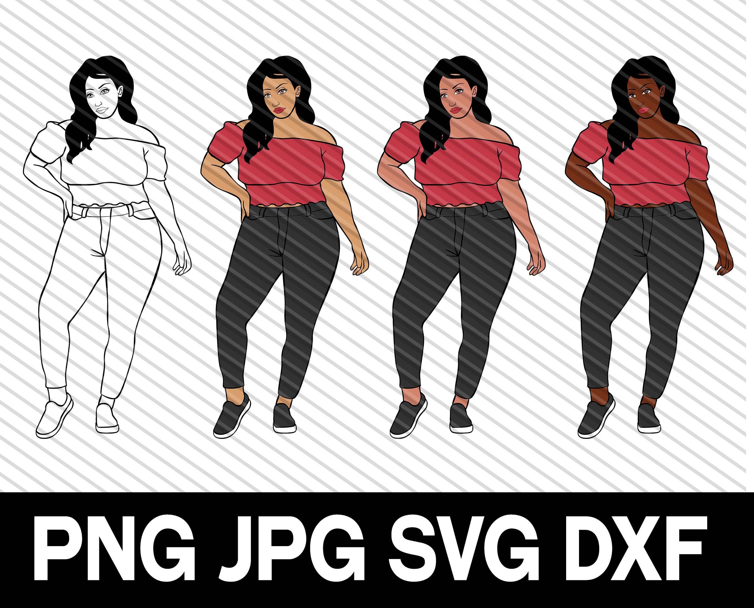Curvy Melanin Woman Svg Curvy Plus Size Woman Svg Black Girl Logo | My