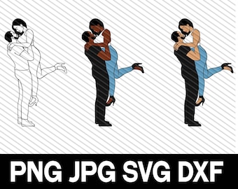 Black Couple Love SVG: Melanin Wedding Cut File (Digital Download)