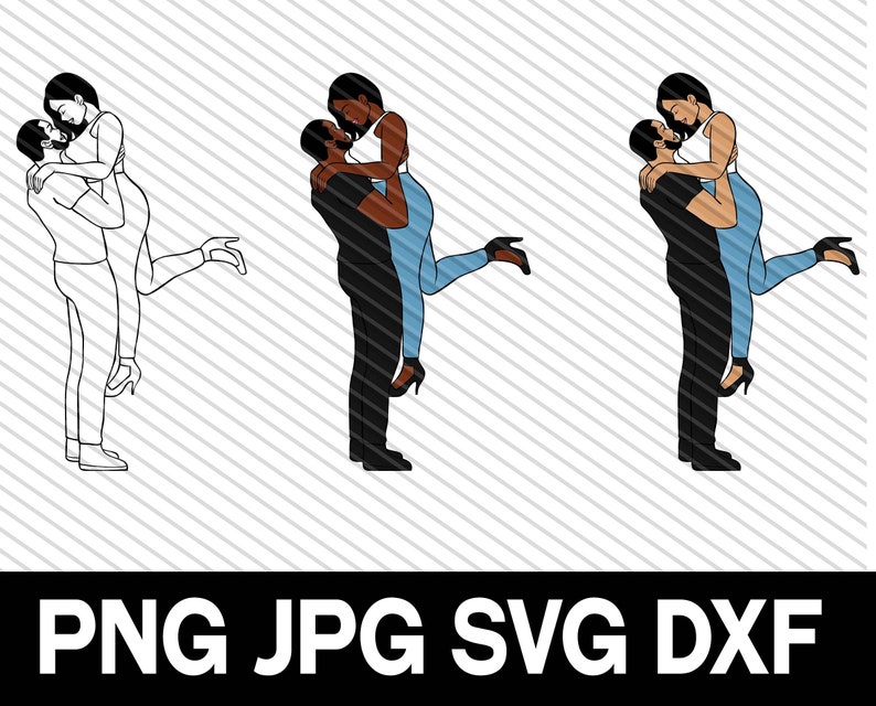Download Black Couple Love Wedding SVG DXF cut file Romantic | Etsy