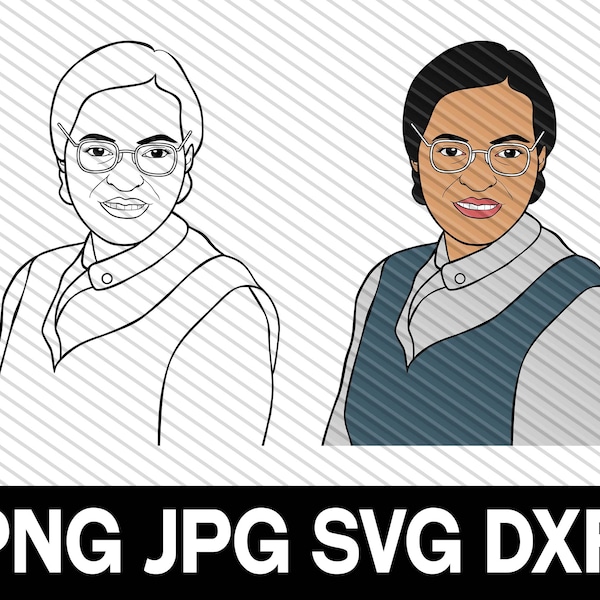 Rosa Parks, SVG, DXF, cut file, Freedom Fighter, American Hero