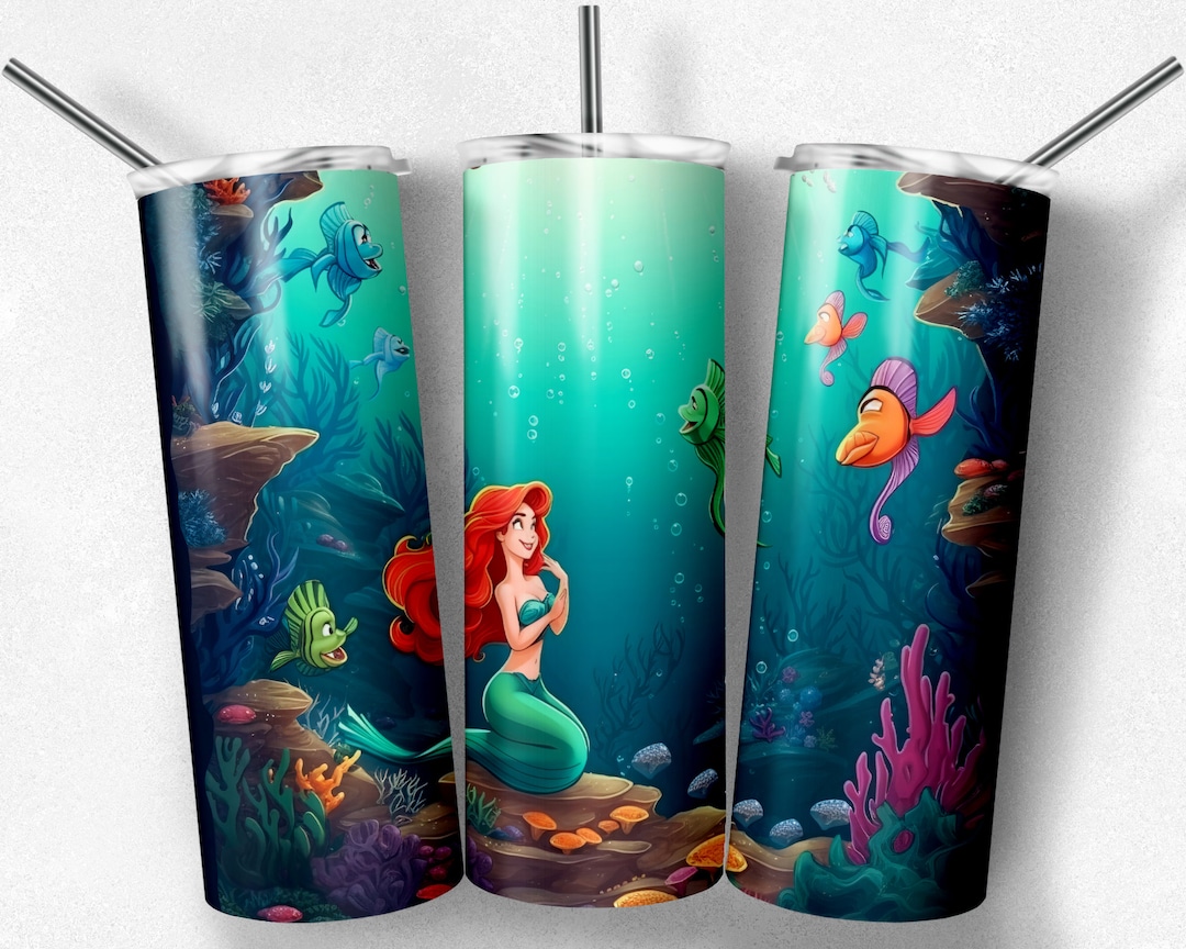 Mermaid Princess Tumbler Wrap: Under the Sea Cartoon (digital PNG JPG ...