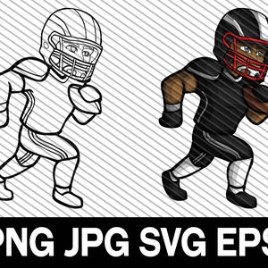 Football Player, Football Clipart, SVG, DXF, cut file, Sports, Football, Black and Red