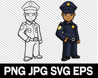 Policeman, PNG, Clip Art, SVG, DXF, cut file, Police, Police Uniform