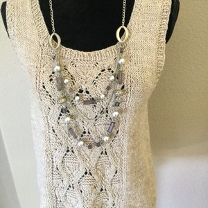Hand Knit Sleeveless Sweater Vest: USA Made Elegant Pullover