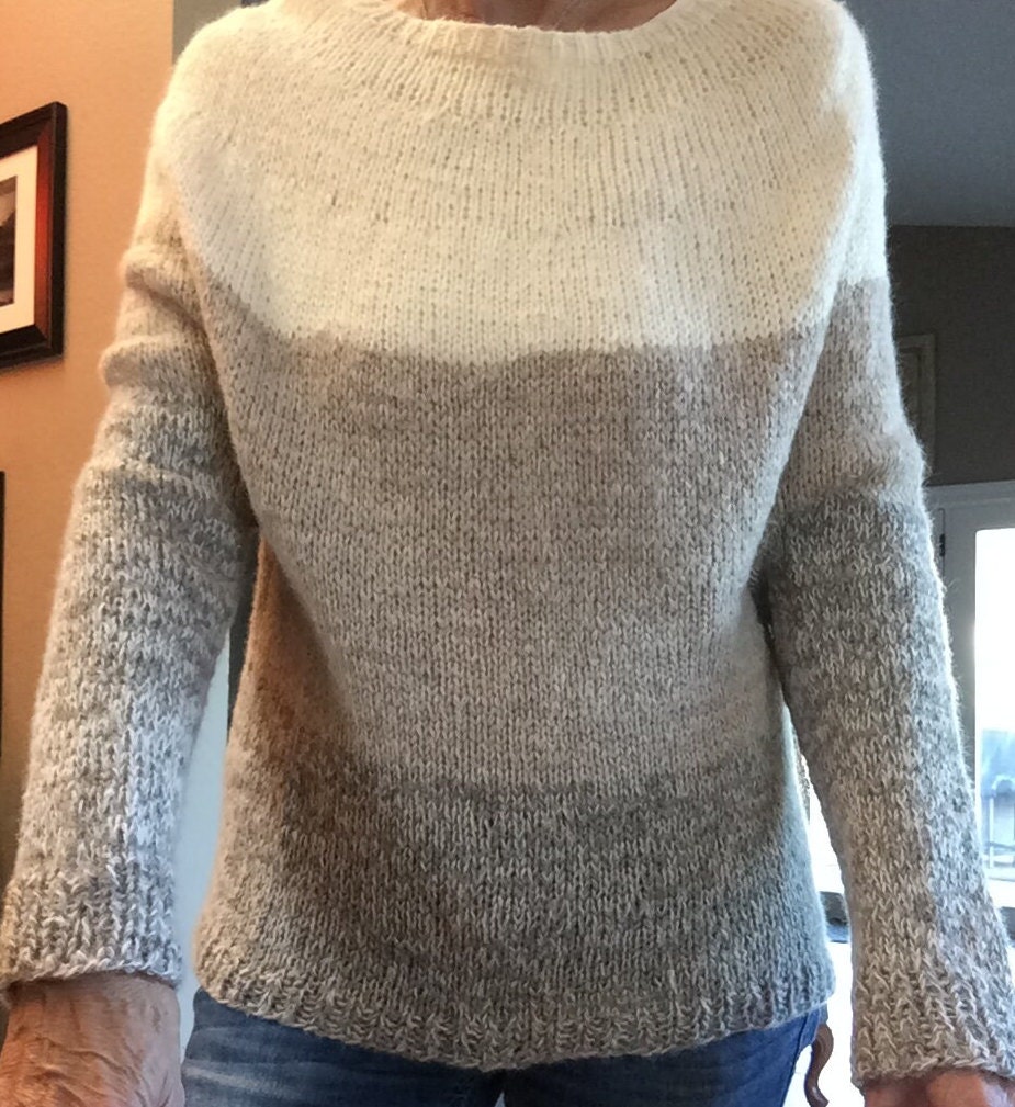 Hand-Knit Alpaca Batwing Sweater: Lightweight Wool Jumper, Size S