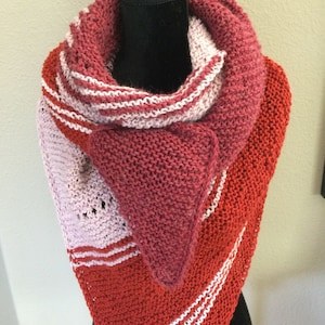 Hand Knit Merino Wool Triangle Shawl: Lightweight Shoulder Wrap