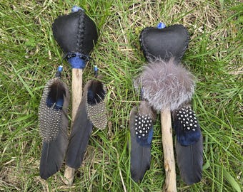 Shamanic rattle. Unique leather maracas. Shamanic tool. Spiritual journey instrument. Meditation helper. Healing sound. Ceremonial tool