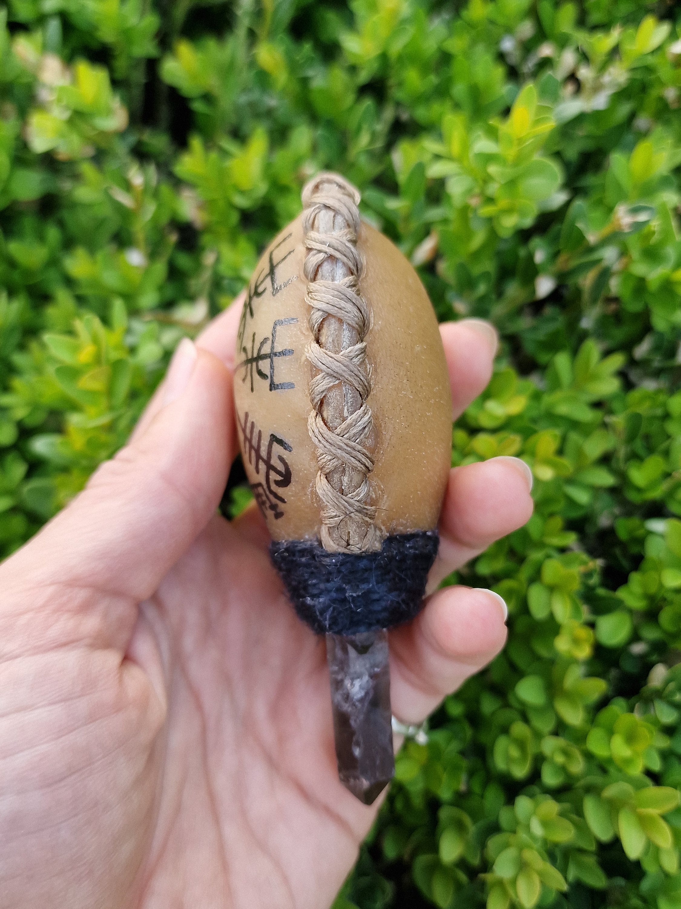 Healing Rattles Vegvisir Shamanic Rattle. Unique Leather Maracas. Shamanic Tool ...