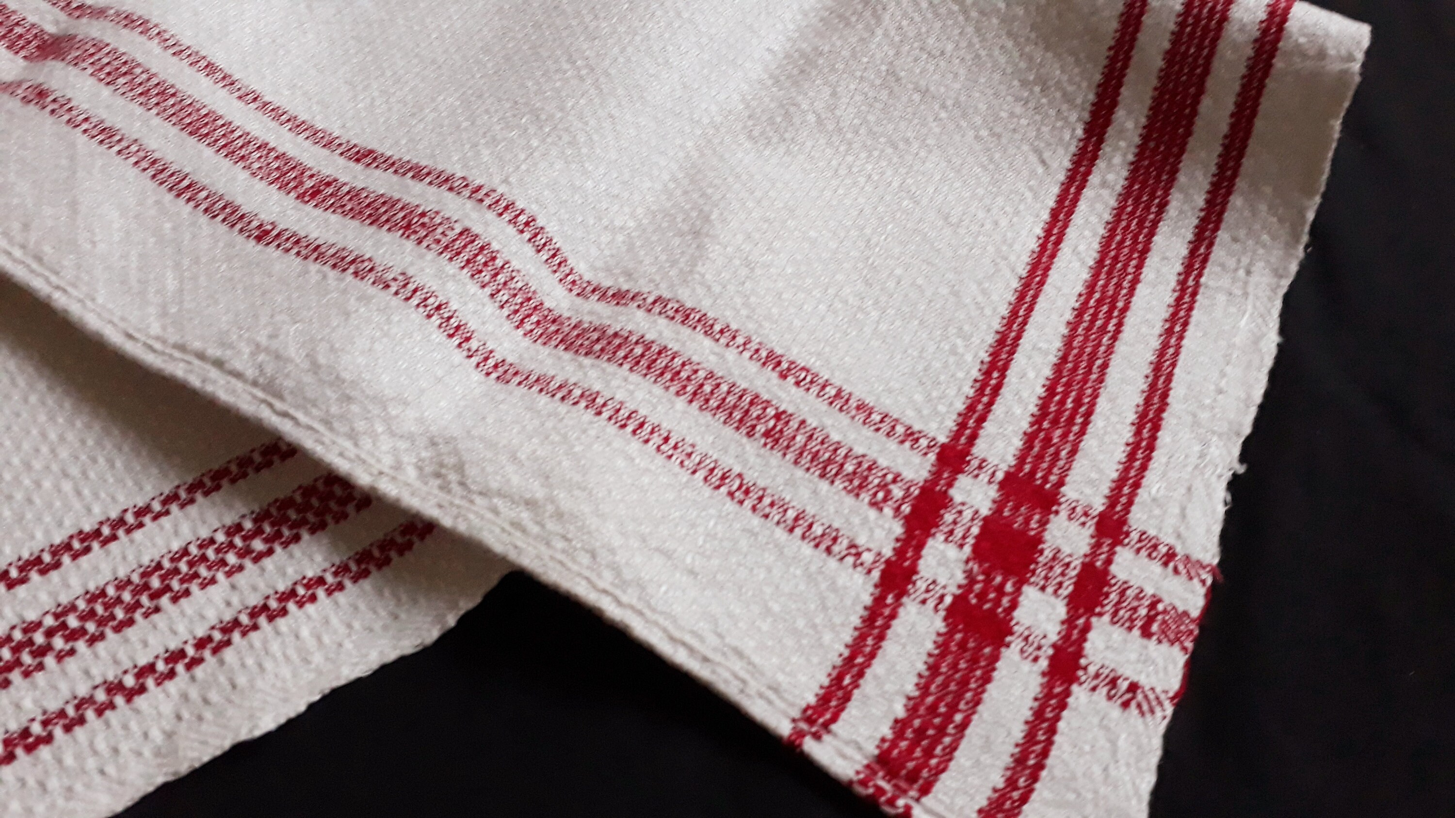 2 piezas de toallas / toallas de cocina panal de lino con | Etsy