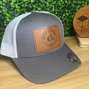 Custom Leather Patch Trucker Hat: Personalized Company Logo Snapback