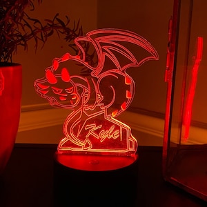 Personalized Dragon 3D Night Light - Princess - Personalized Lamp - 3D optical Illusion - Multi Color - Gift for Boys