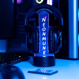 Personalized Headphone Stand,Gamer Gift, 3D Night Light, Video Game Lover, Custom Gamertag Light Sign, Personalized Streamer Headset Holder image 3