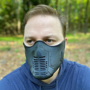 Solider Cosplay Mask: Unpainted Fighter Mask 3D Printed