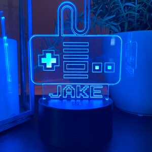 Retro videogame 3D Night Light Video Game Lover Personalized Lamp 3D optical Illusion Multi Color Remote Controlled image 5