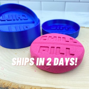 Bath Bomb Molds for Bath Bomb Makers - Chill Pill Shaped Mold for Bubble Bath Shower Bombs