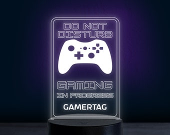 Do Not Distrub I'm Gaming 3D Night Light - Video Game Lover - Personalized Lamp - 3D optical Illusion - Multi Color - Video Game Night Light