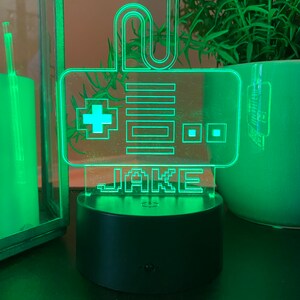 Retro videogame 3D Night Light Video Game Lover Personalized Lamp 3D optical Illusion Multi Color Remote Controlled image 3